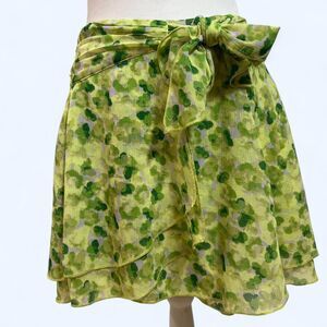 Aerie Women's Green Floral Skirt